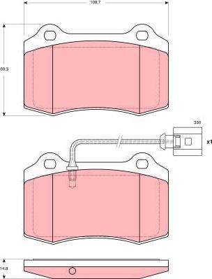 TRW GDB1644 - Тормозные колодки, дисковые, комплект parts5.com