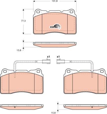 TRW GDB1648 - Тормозные колодки, дисковые, комплект parts5.com