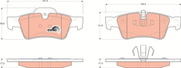 TRW GDB1643 - Тормозные колодки, дисковые, комплект parts5.com