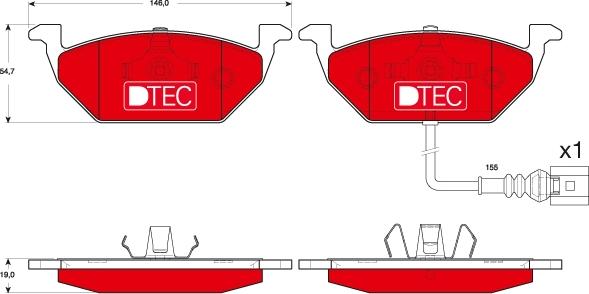 TRW GDB1658DTE - Тормозные колодки, дисковые, комплект parts5.com