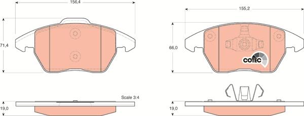 TRW GDB1605 - Тормозные колодки, дисковые, комплект parts5.com