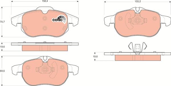 TRW GDB1613 - Тормозные колодки, дисковые, комплект parts5.com