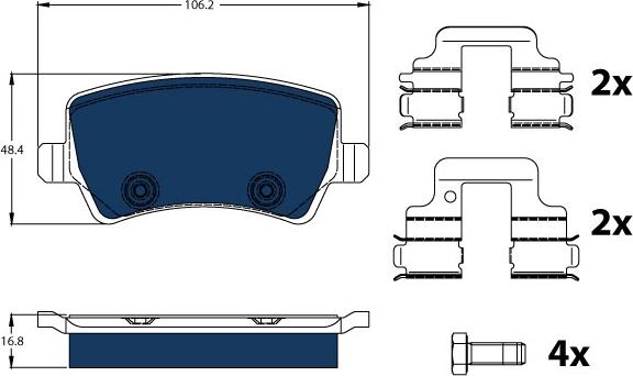 TRW GDB1685BTE - Тормозные колодки, дисковые, комплект parts5.com