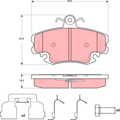 TRW GDB1635 - Тормозные колодки, дисковые, комплект parts5.com