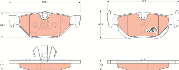 TRW GDB1626 - Тормозные колодки, дисковые, комплект parts5.com