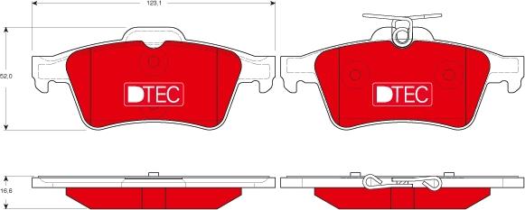 TRW GDB1621DTE - Тормозные колодки, дисковые, комплект parts5.com