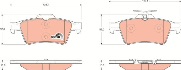 TRW GDB1621 - Тормозные колодки, дисковые, комплект parts5.com