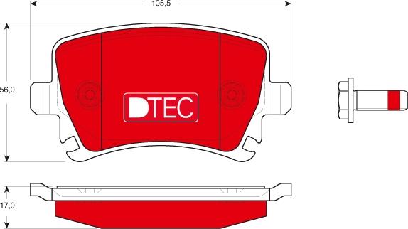 TRW GDB1622DTE - Тормозные колодки, дисковые, комплект parts5.com