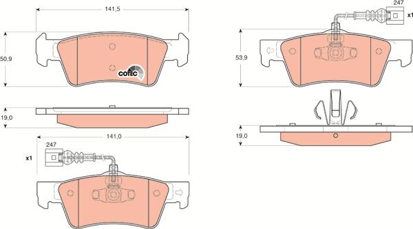 TRW GDB1672 - Тормозные колодки, дисковые, комплект parts5.com