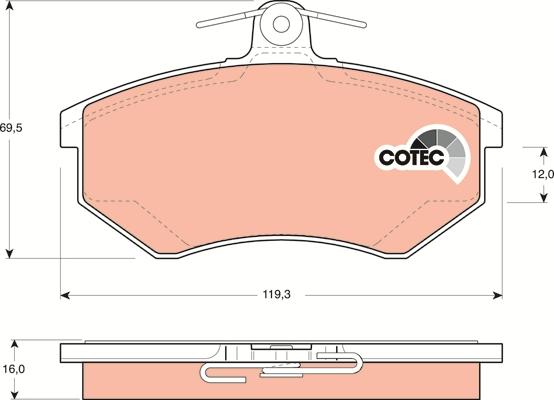 TRW GDB1048 - Тормозные колодки, дисковые, комплект parts5.com