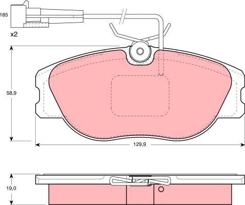 TRW GDB1058 - Тормозные колодки, дисковые, комплект parts5.com