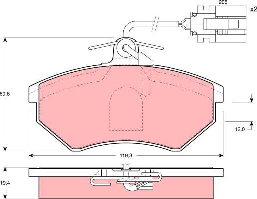 TRW GDB1057 - Тормозные колодки, дисковые, комплект parts5.com