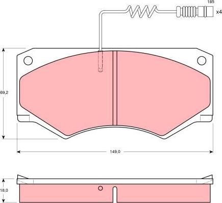 TRW GDB1067 - Тормозные колодки, дисковые, комплект parts5.com