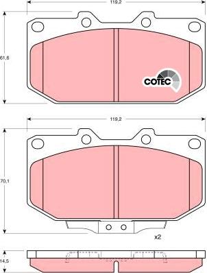 TRW GDB1006 - Тормозные колодки, дисковые, комплект parts5.com