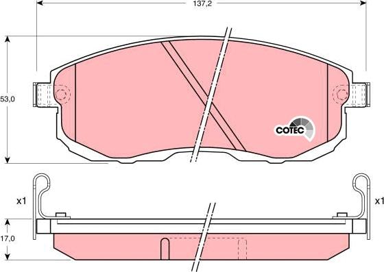 TRW GDB1003 - Тормозные колодки, дисковые, комплект parts5.com