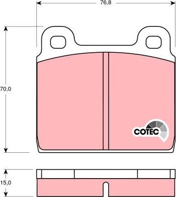 TRW GDB100 - Тормозные колодки, дисковые, комплект parts5.com