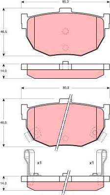 TRW GDB1010 - Тормозные колодки, дисковые, комплект parts5.com