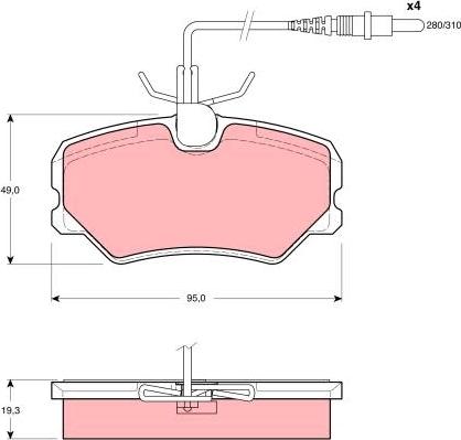 TRW GDB1039 - Тормозные колодки, дисковые, комплект parts5.com