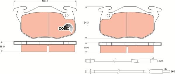 TRW GDB1033 - Тормозные колодки, дисковые, комплект parts5.com