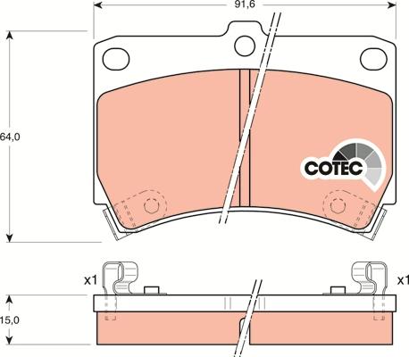 TRW GDB1024 - Тормозные колодки, дисковые, комплект parts5.com