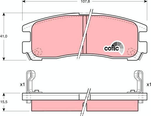 TRW GDB1023 - Тормозные колодки, дисковые, комплект parts5.com