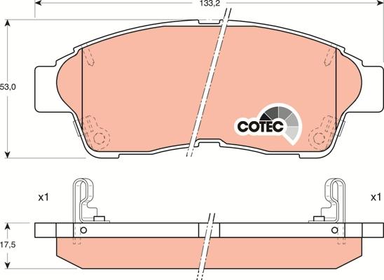 TRW GDB1143 - Тормозные колодки, дисковые, комплект parts5.com