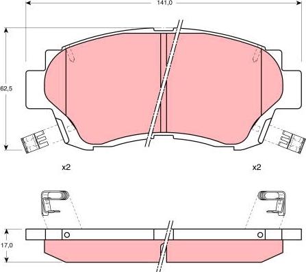 TRW GDB1142 - Тормозные колодки, дисковые, комплект parts5.com