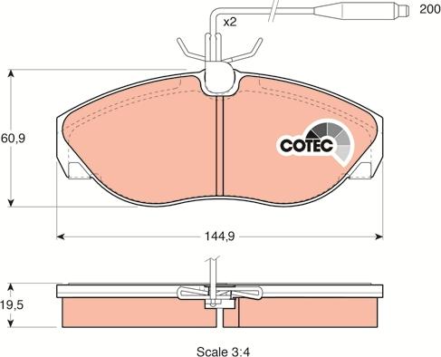 TRW GDB1105 - Тормозные колодки, дисковые, комплект parts5.com