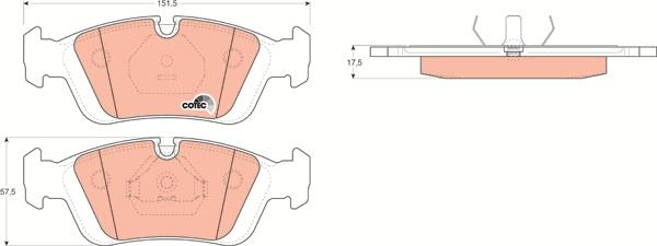 TRW GDB1100 - Тормозные колодки, дисковые, комплект parts5.com