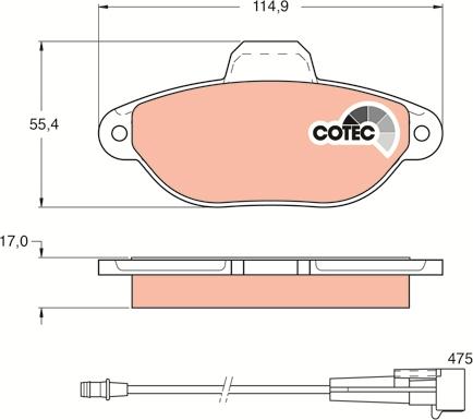 TRW GDB1115 - Тормозные колодки, дисковые, комплект parts5.com