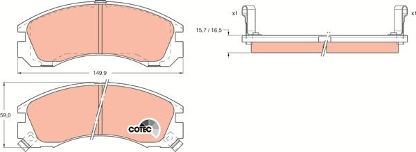 TRW GDB1126 - Тормозные колодки, дисковые, комплект parts5.com