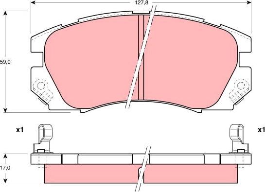 TRW GDB1179 - Тормозные колодки, дисковые, комплект parts5.com