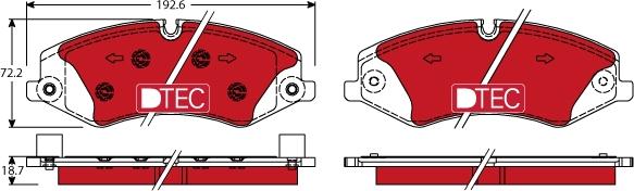 TRW GDB1898DTE - Тормозные колодки, дисковые, комплект parts5.com