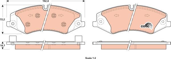 TRW GDB1898 - Тормозные колодки, дисковые, комплект parts5.com