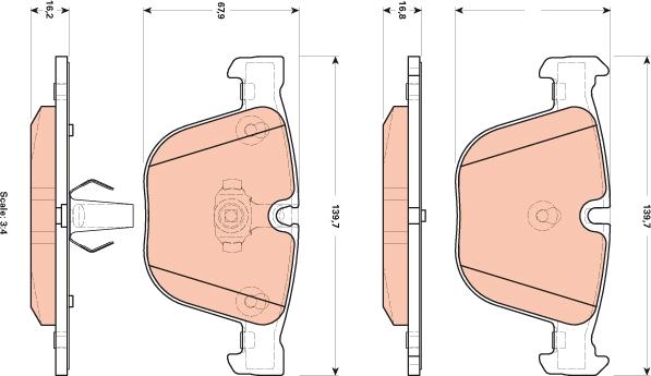 TRW GDB1892 - Тормозные колодки, дисковые, комплект parts5.com