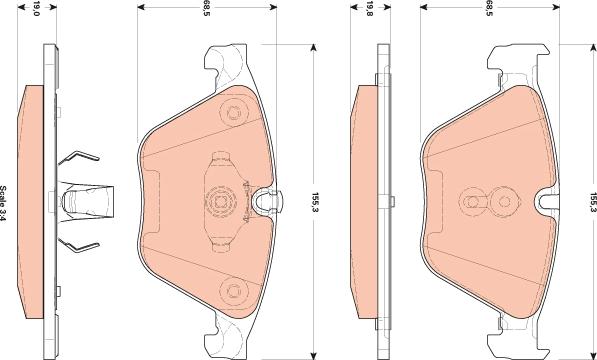 TRW GDB1854 - Тормозные колодки, дисковые, комплект parts5.com