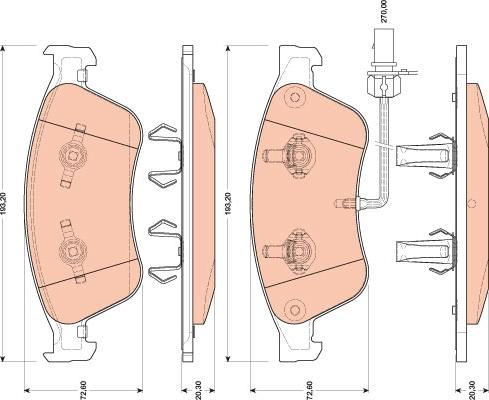 TRW GDB1811 - Тормозные колодки, дисковые, комплект parts5.com