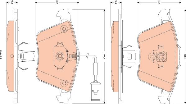 TRW GDB1832 - Тормозные колодки, дисковые, комплект parts5.com