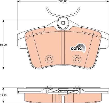 TRW GDB1828 - Тормозные колодки, дисковые, комплект parts5.com