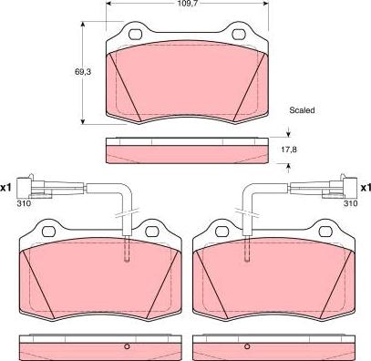 TRW GDB1392 - Тормозные колодки, дисковые, комплект parts5.com