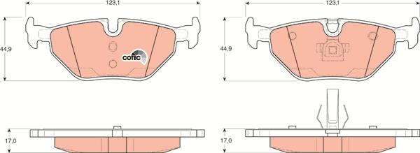 TRW GDB1344 - Тормозные колодки, дисковые, комплект parts5.com