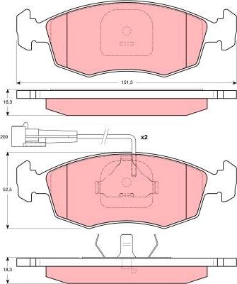 TRW GDB1341 - Тормозные колодки, дисковые, комплект parts5.com