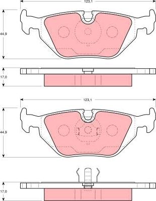 TRW GDB1343 - Тормозные колодки, дисковые, комплект parts5.com