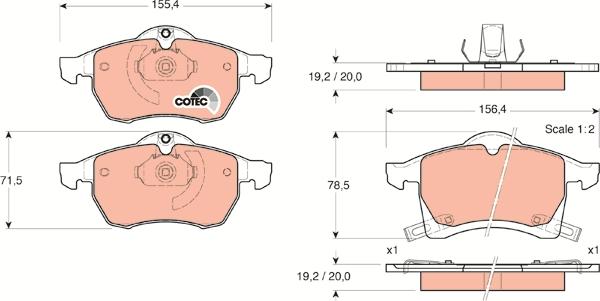 TRW GDB1350 - Тормозные колодки, дисковые, комплект parts5.com