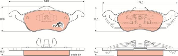 TRW GDB1358 - Тормозные колодки, дисковые, комплект parts5.com