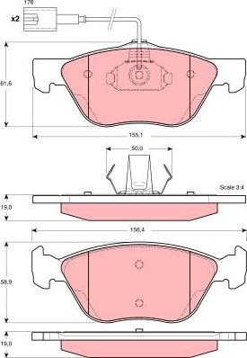 TRW GDB1362 - Тормозные колодки, дисковые, комплект parts5.com