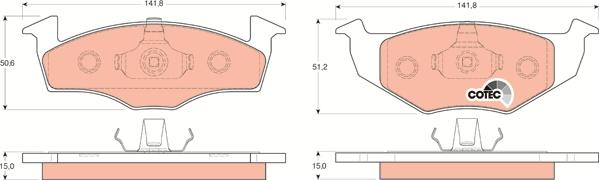 TRW GDB1306 - Тормозные колодки, дисковые, комплект parts5.com