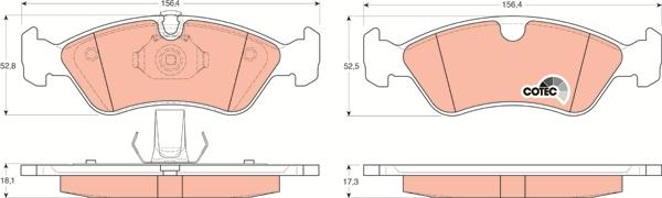 TRW GDB1300 - Тормозные колодки, дисковые, комплект parts5.com