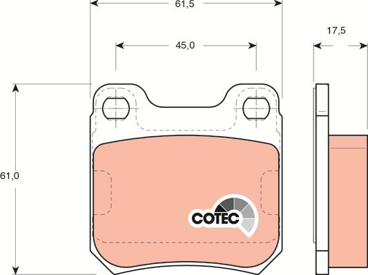 TRW GDB1302 - Тормозные колодки, дисковые, комплект parts5.com