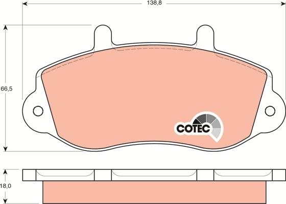 TRW GDB1380 - Brake Pad Set, disc brake parts5.com